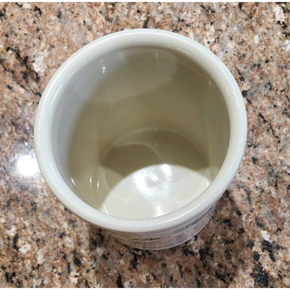 Longaberger Pottery Crock Heritage Blue Woven Traditions Utensil Holder Jar - Picture 10 of 12